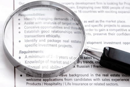 search job on newspaper ad