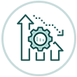 Teal icon showing growth and optimization.